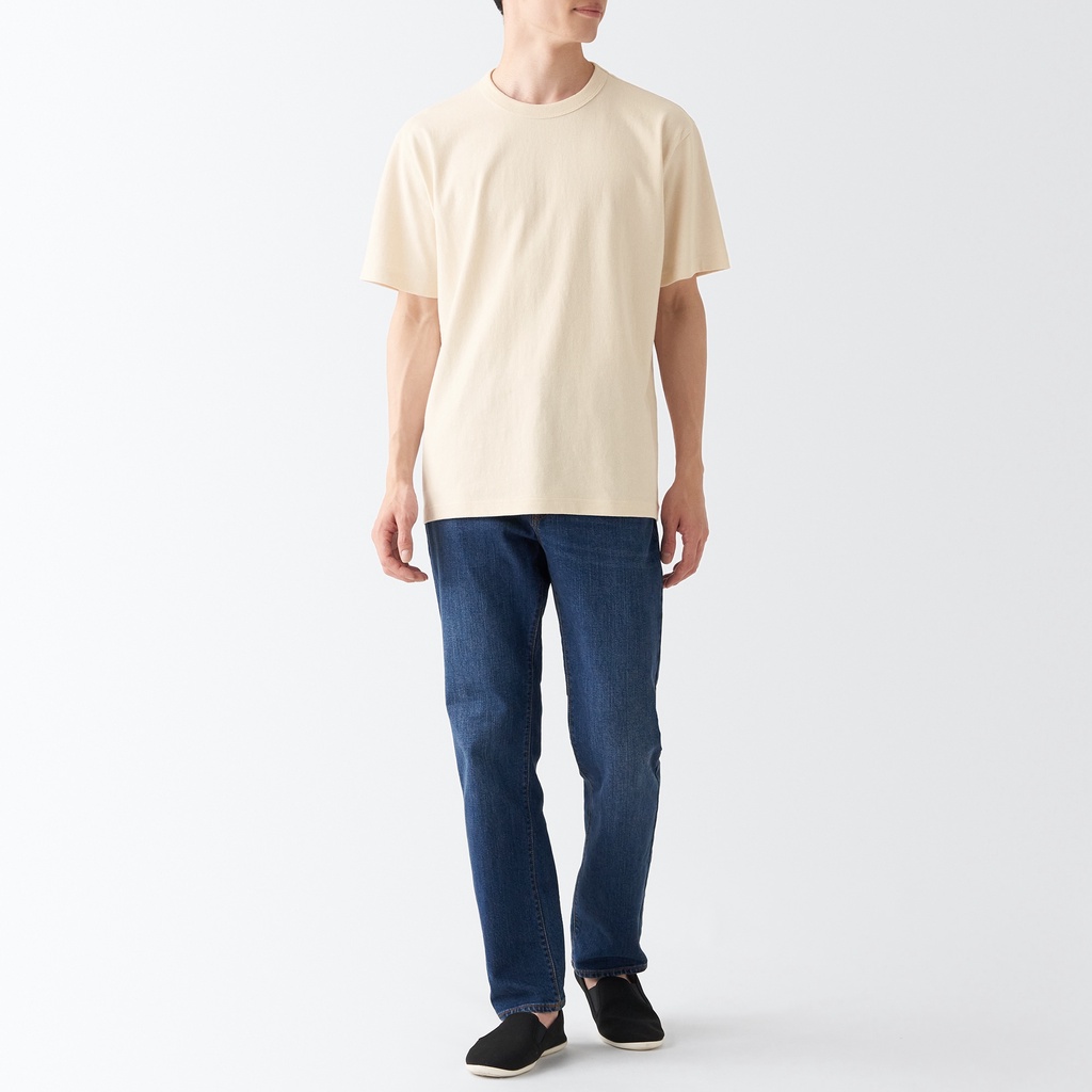 MUJI ÁO THUN VẢI JERSEY SỢI DÀY TAY NGẮN NAM