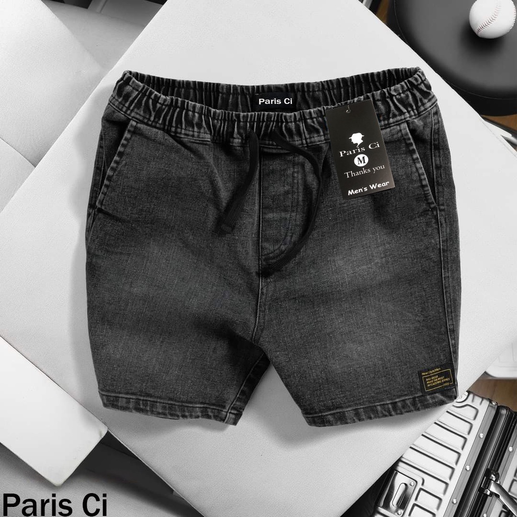 Quần Short Jean Xanh Bạc , Form Trên Gối Co Giãn Thoả Mái
