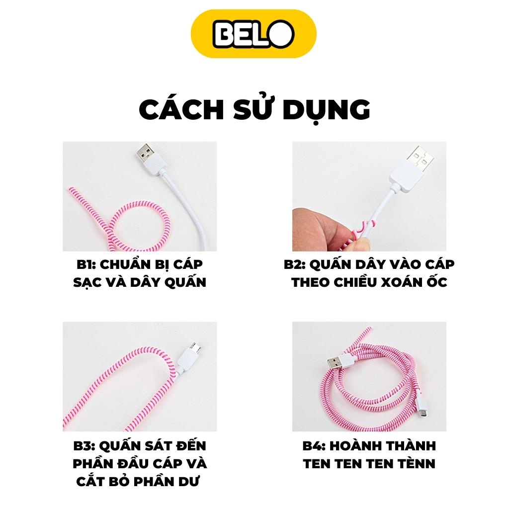 Dây quấn bảo vệ cáp sạc , tai nghe 10 màu chống đứt gãy vỏ ốp i12 pro - Belo