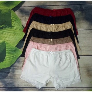 Quần Mặc Váy Cotton Lụa Trơn Phối Ren 788 | Mềm Mại, Không Lộ Vết
