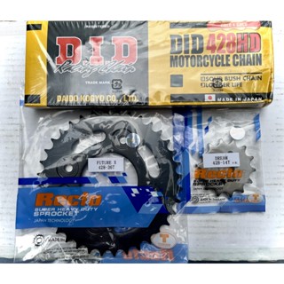 (Future X - Thông số zin) Trọn bộ nhông dĩa Recto chính hãng ThaiLand và sên DID 10ly 428HD của Nhật cho xe Future X