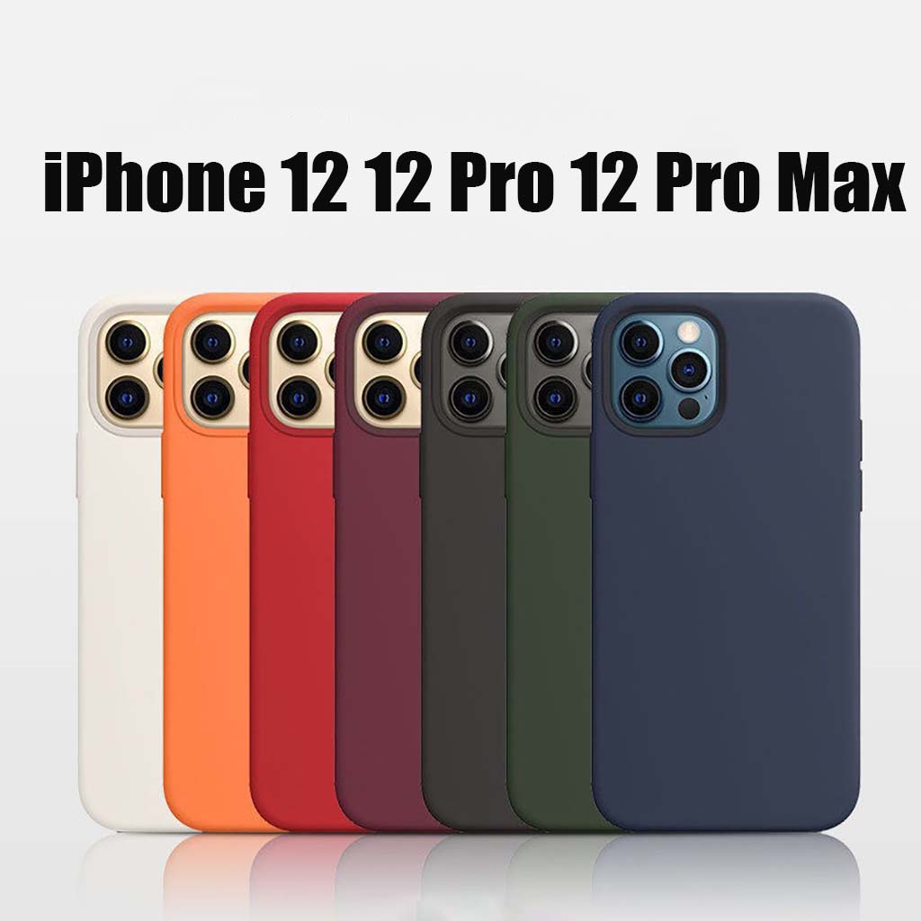 Ốp điện thoại iP 12 12 Pro 12 Pro Max Leather Silicon Case chất liệu silicon chống bẩn, hỗ trợ sạc không dây chống sốc