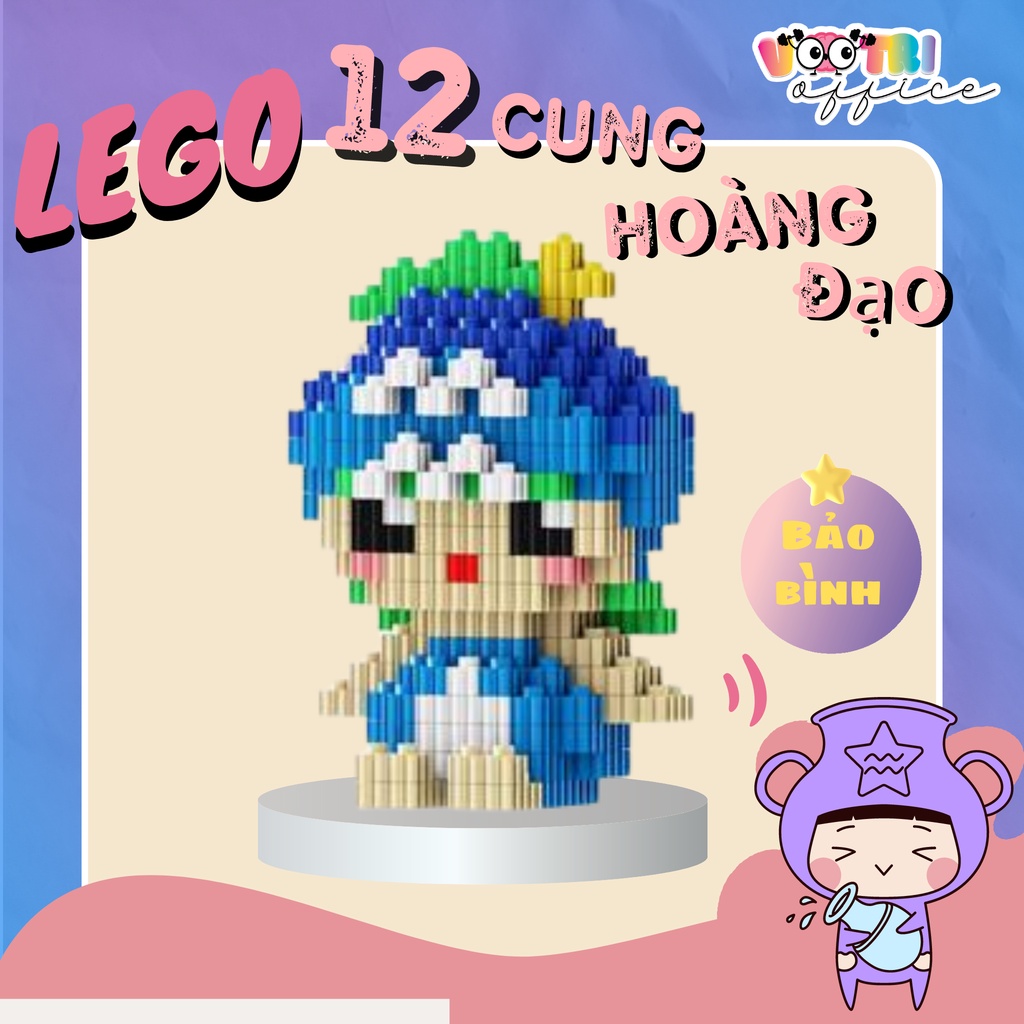 [CỰC SỐCC 🔥] MÔ HÌNH CUNG BẢO BÌNH LEGO 3D 12 CUNG HOÀNG ĐẠO ĐÁNG YÊU 🧩🧩 - VOOTRI OFFICE