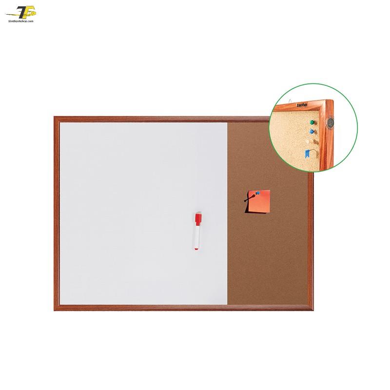 Bảng viết bút lông & ghim bần KT 60x90cm - COMBO GHIM LIE - MELAMINE