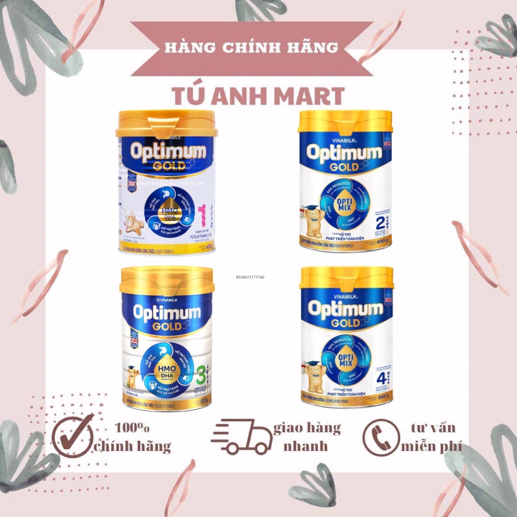 Sữa bột cho bé Optimum Gold 3 hỗ trợ phát triển toàn diện 850 gam số 3+, 4+ cho bé