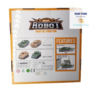 [Đồ chơi chạy trớn] XE TĂNG BIẾN HÌNH ROBOT BẰNG SẮT (Military robot)