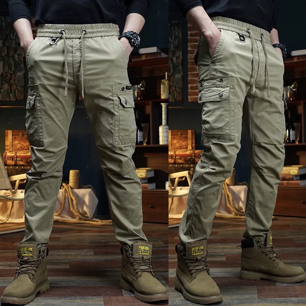 Quần Jogger túi hộp , Jogger kaki  vải kaki hàn dày dặn, túi hộp đôi đóng khuy có nắp túi 4 màu-