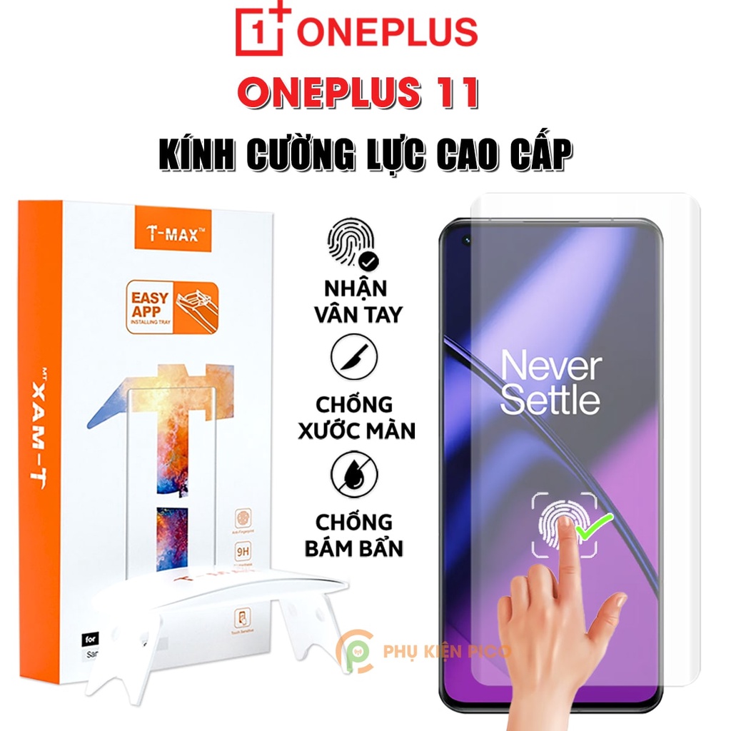 Kính cường lực Oneplus 11 nhận vân tay màn hình đèn UV cỡ lớn T-Max - Dán màn hình Oneplus 11