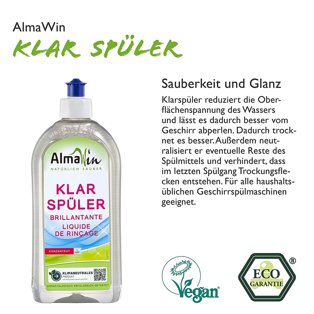 Nước làm bóng Almawin sử dụng cho máy rửa bát hàng chính hãng dung dịch làm bóng bát đĩa
