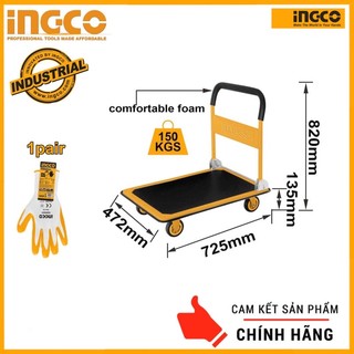 Ingco xe đẩy hàng 4 bánh gấp gọn hpht11502