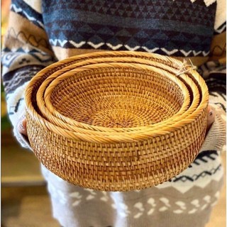 Rổ/Bát mây tre đan đa năng Rổ mây vintage đựng đồ khô hoa quả Mây Tre Shop