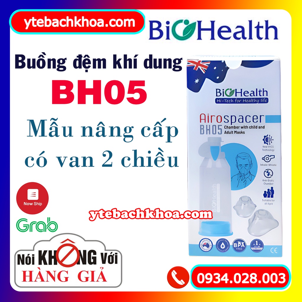 Buồng đệm khí dung Baby haler BIOHEALTH BH05 buồng hít hen suyễn - có Van 2 chiều