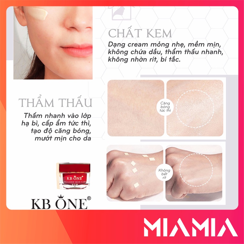 Kem Face Vip Đỏ Collagen Mini Mỹ Phẩm KB One Chính Hãng