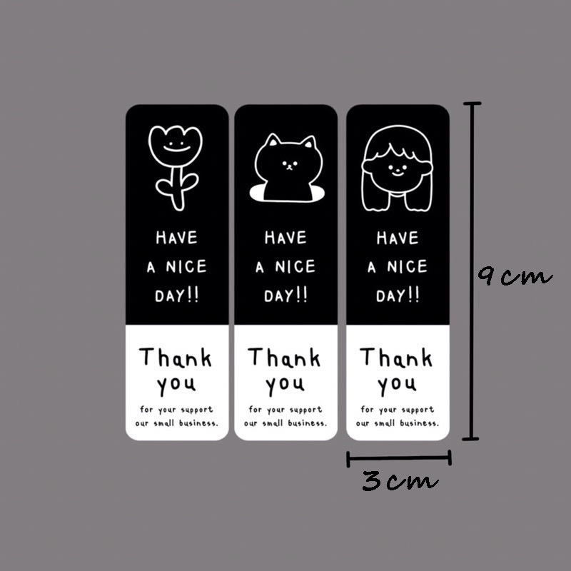 Tem cảm ơn, nhãn dán thank you, Sticker cảm ơn hinh chữ nhật nhiều mẫu