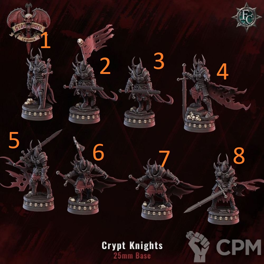 ( mô hình in 3d) Crypt Knights ( 3sp tự chọn )