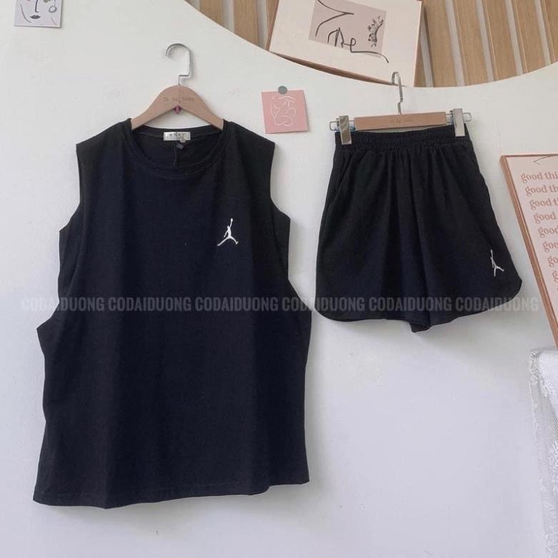 HFASHION 💃 Bộ Quần Đùi Áo 3 Lỗ JORDAN, Set Áo Sát Nách Quần Xẻ Vạt 3 Màu X041