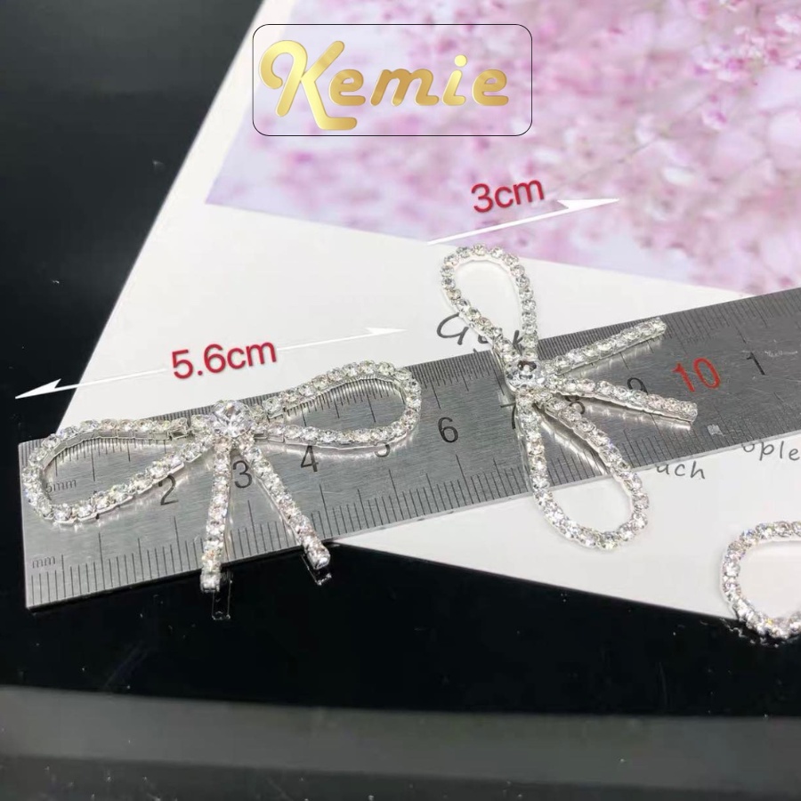 Ghim cài áo hình nơ đính đá nhân tạo toàn diện thời trang cho nữ