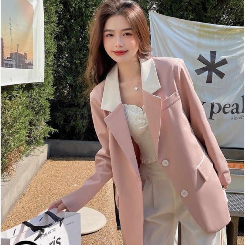 Áo Khoác Blazer Form Suông Phong Cách Hàn Quốc Mẫu Mới Mã RB212