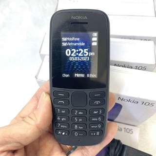 Điện thoại đen trắng 2 sim, 2 sóng siêu khỏ, Nokia 105,Pin cực bền kèm đủ sạc