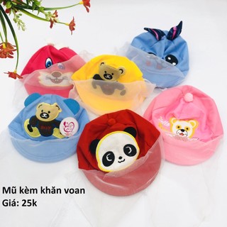 Mũ Có Khăn Voan Chống Gió / Bụi Cho Bé