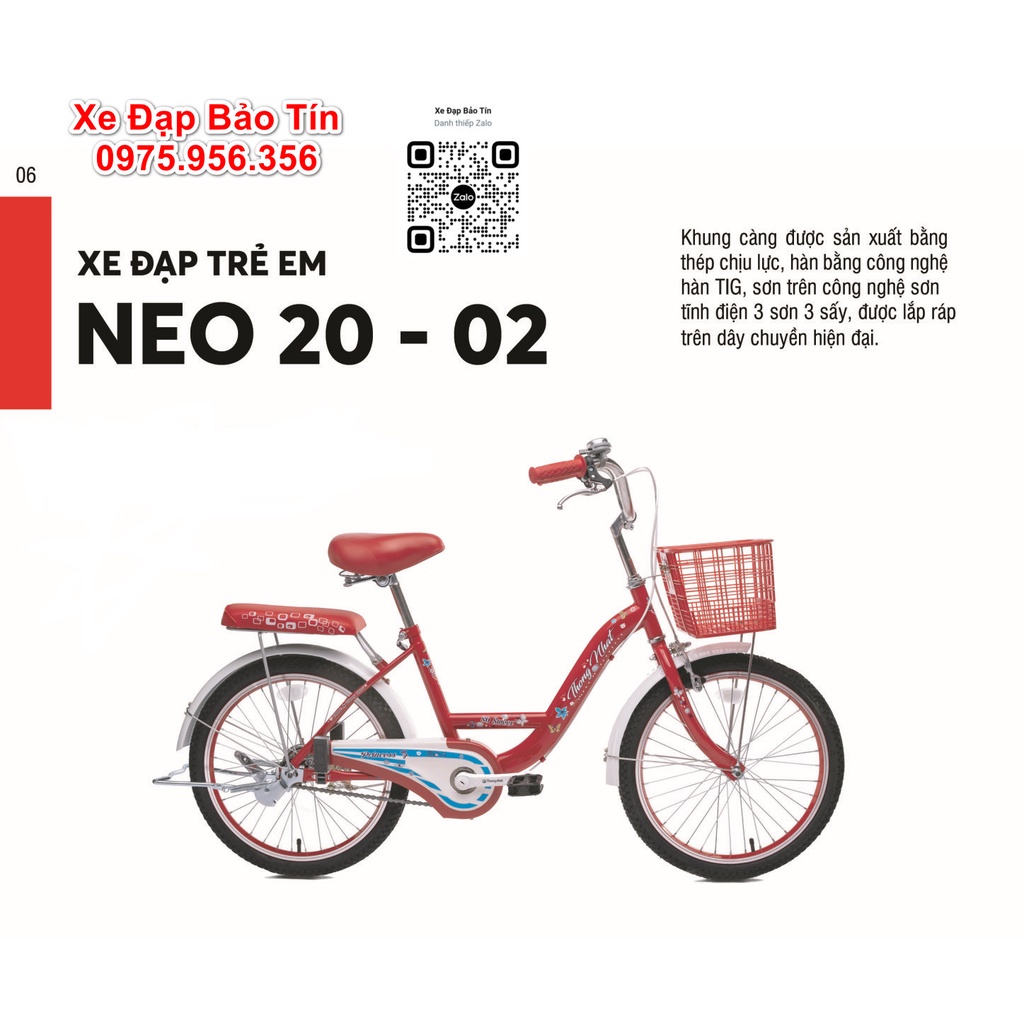 Xe đạp trẻ em  NEO 20-02, 20-03 - Hàng chính hãng THỐNG NHẤT bảo hành 5 năm.