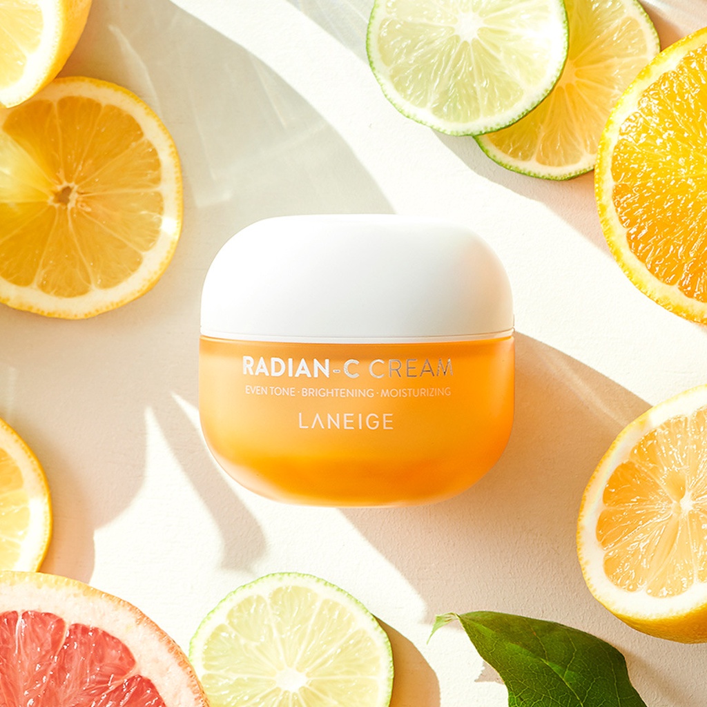 Kem trắng da căng bóng chứa 8.5% Vitamin C & E chống oxy hoá mạnh mẽ Laneige Radian-C Cream 10ml