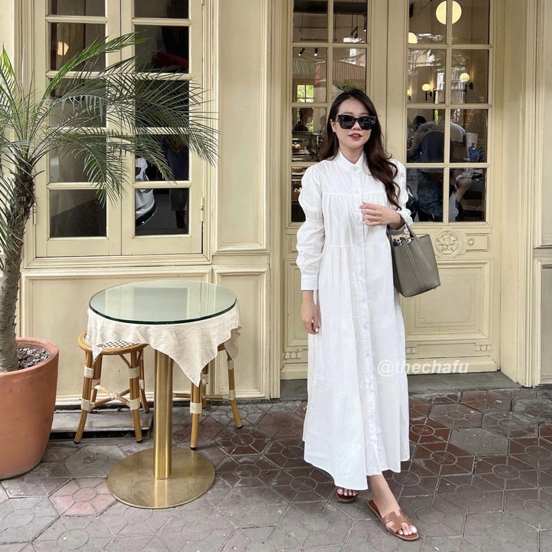ĐẦM SOMI CỔ TRỤ DÁNG SUÔNG