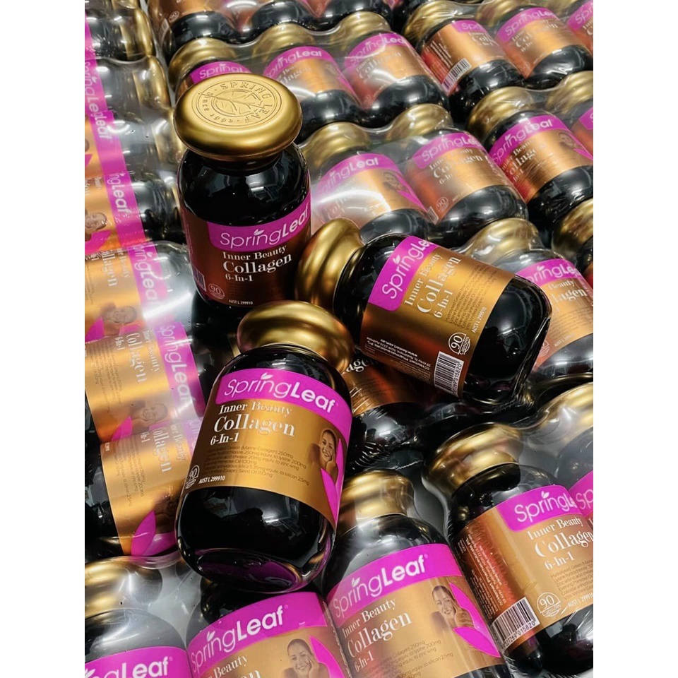Collagen Springleaf 6 in 1 - Viên Spring leaf inner beauty colagen 6-IN-1 advanced, 90 viên và 180 viên