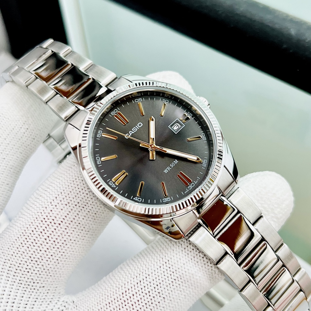 Đồng hồ đôi nam nữ dây thép Casio MTP 1302D 1A2