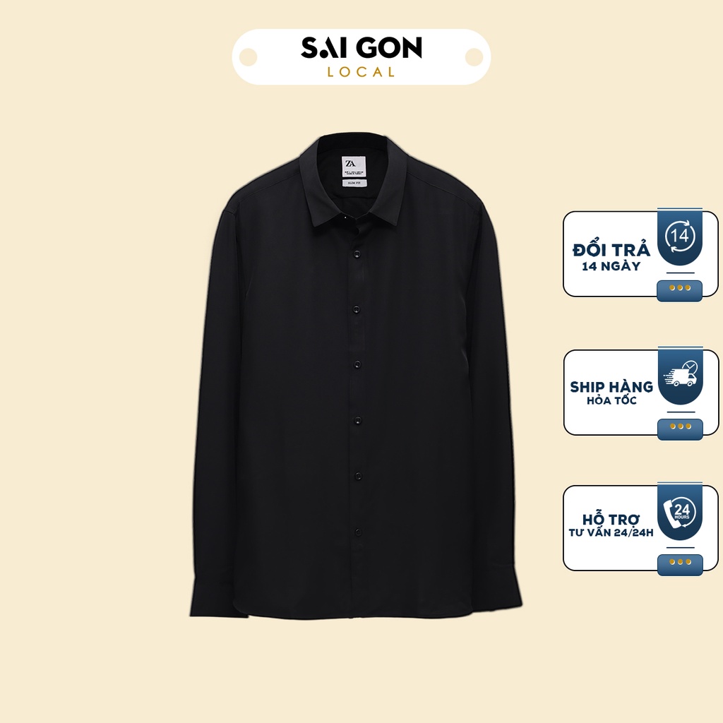 Áo Sơ Mi Nam Trắng Đen Dài Tay A3Q SÀI GÒN LOCAL Cotton Cao Cấp Phong Cách Nam Tính Cuốn Hút