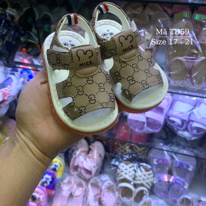 Giày sandal tập đi bé trai limibaby đế cao su mềm chống trơn trượt cho trẻ sơ sinh 0 1 2 tuổi  tiếng còi chíp chíp TD59