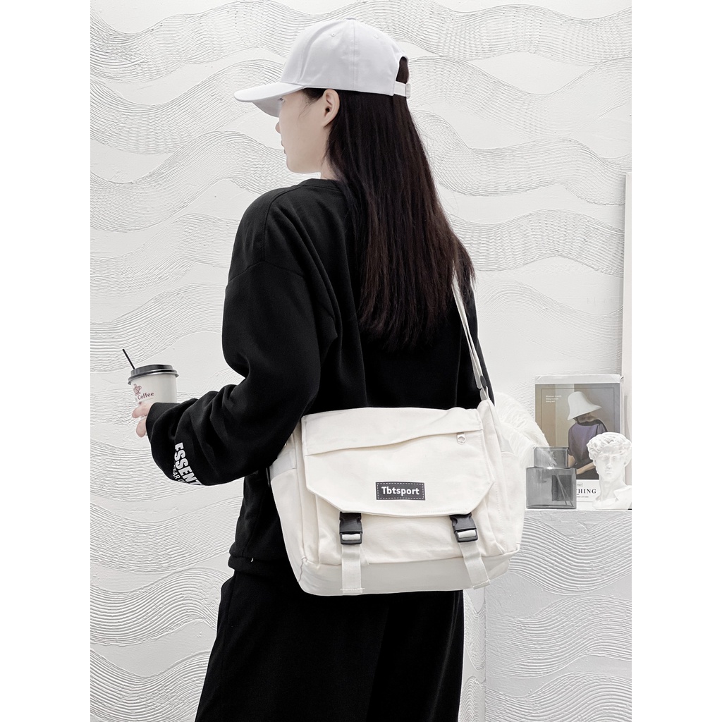 Túi Đeo Chéo Unisex Vải Canvas Phong Cách Hàn Quốc Thời Trang KAYLEE KT 40x30x16cm TCV05