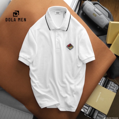Áo Thun Nam Polo BURBERRY MÀU TRẮNG Sang Trọng Vải Mát Chuẩn Hãng Hàng Cao Cấp Dolamen