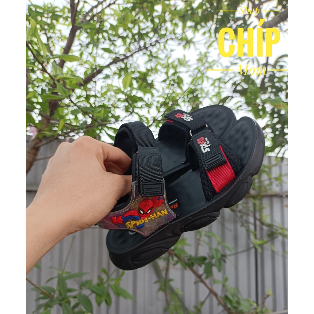 Sandal bé trai dép quai hậu đi học cho bé có size đại khâu đế chìm đế chống trượt QCCC full hộp nhện 999