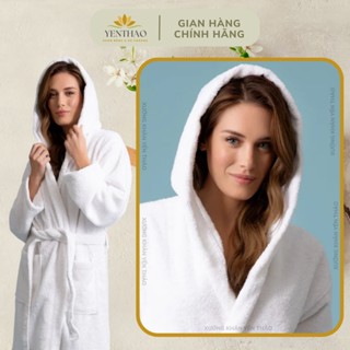 Áo Choàng Tắm Khách Sạn Có Mũ Trắng Bông Mịn Nam Nữ Cao Cấp Hàng Việt Nam Chất Lượng Cao Siêu Mềm Mại Thấm Hút Tốt