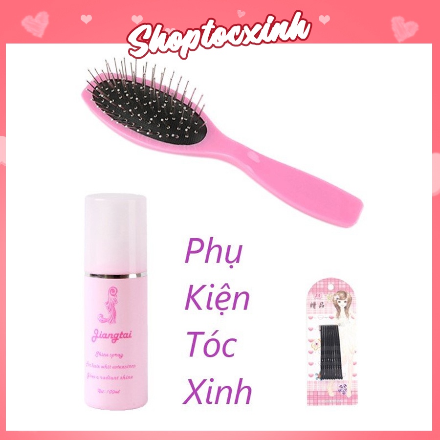 Phụ kiện tóc,chăm sóc tóc giả,: Lược trải _ Xịt dưỡng tóc_Kẹp ghim tóc
