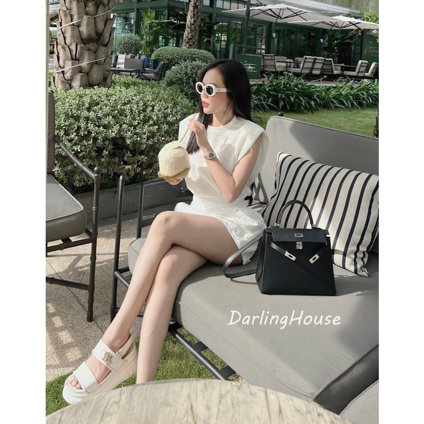Set áo ba lỗ đệm vai kèm quần đùi cạp cao, Bộ áo sát nách cổ lọ kèm quần short xốp cạp cao, Set bộ tay ngắn đệm vai sang