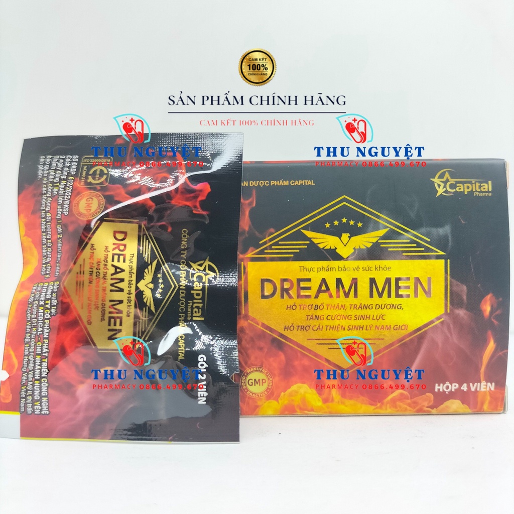Dream men (bổ thận, tráng dương, tăng cường sinh lực, tương tự Eva Dream) hộp 4 viên thay thế nam á