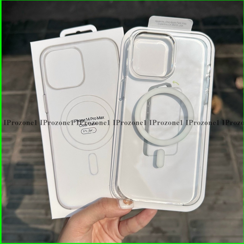 Ốp Clear Case trong suốt hỗ trợ sạc ko dây cho Smart iPhone 14 Promax , 14 Pro , 13 Pro , 12 Promax