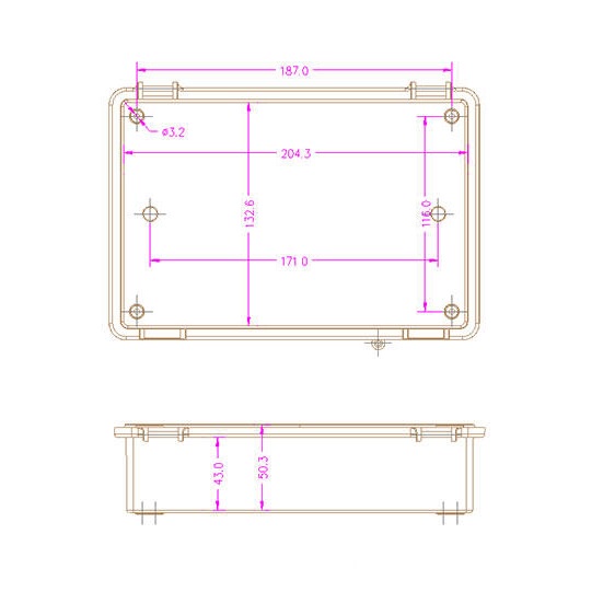 Hộp nhựa kỹ thuật, tủ điện nhựa nắp gài chống nước G3 (220x160x72)