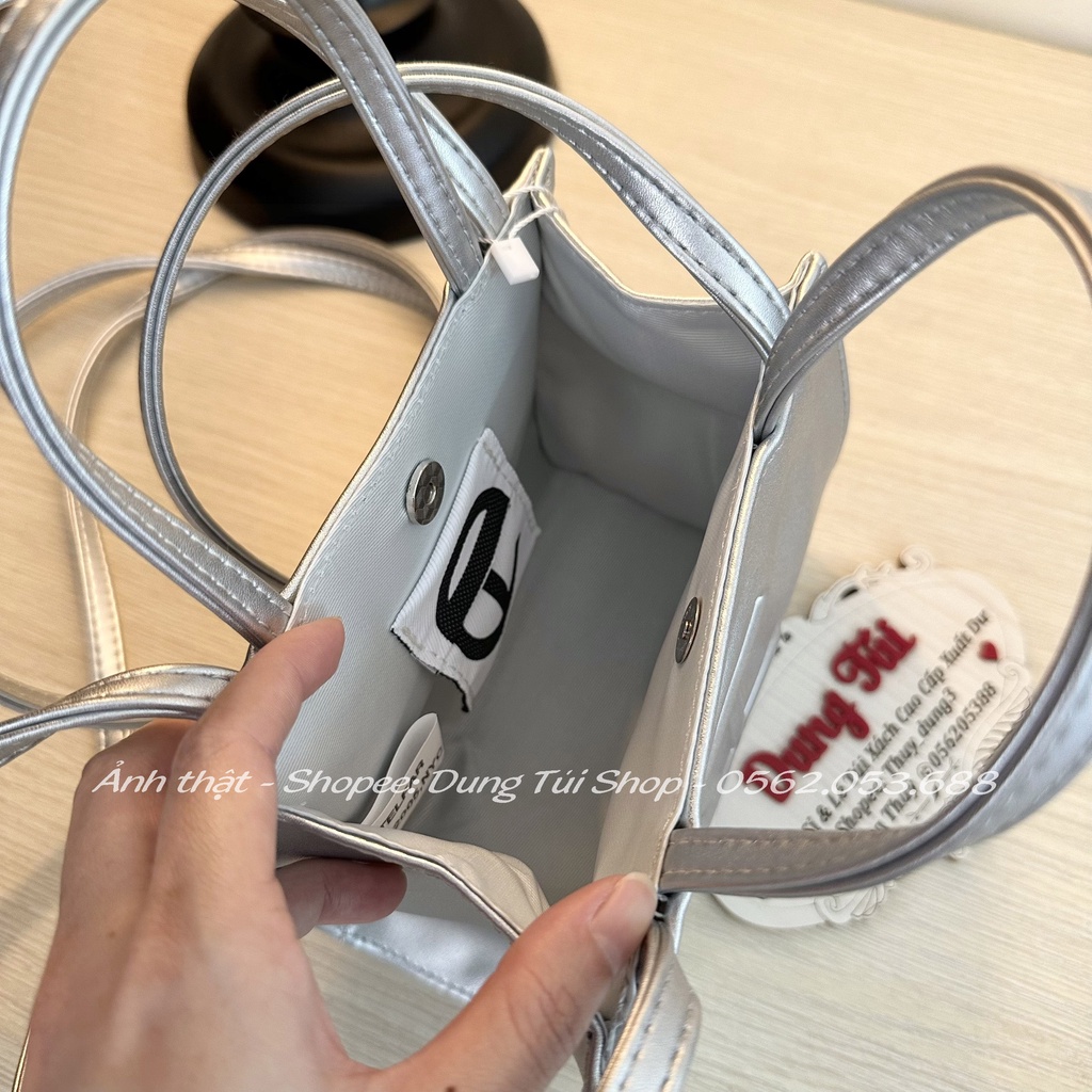 Túi nữ quai xách + đeo chéo size 17 da trơn mềm full màu