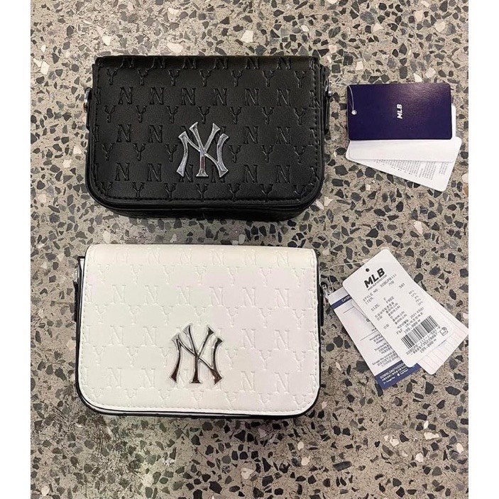 Túi  đeo chéo ny MLB nam nữ dáng vuông chất liệu da pu cao cấp size 20