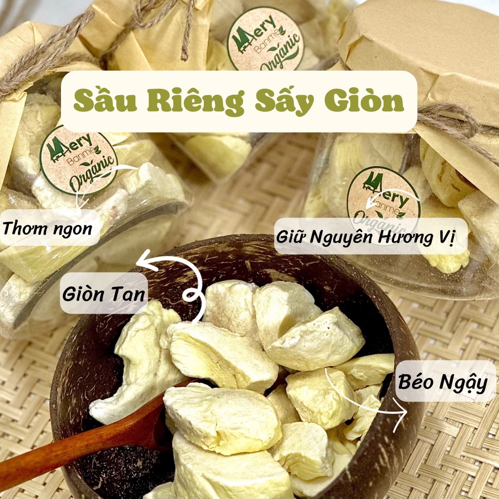 Sầu Riêng Sấy Giòn, Sấy Thăng Hoa hộp 500ml 150g