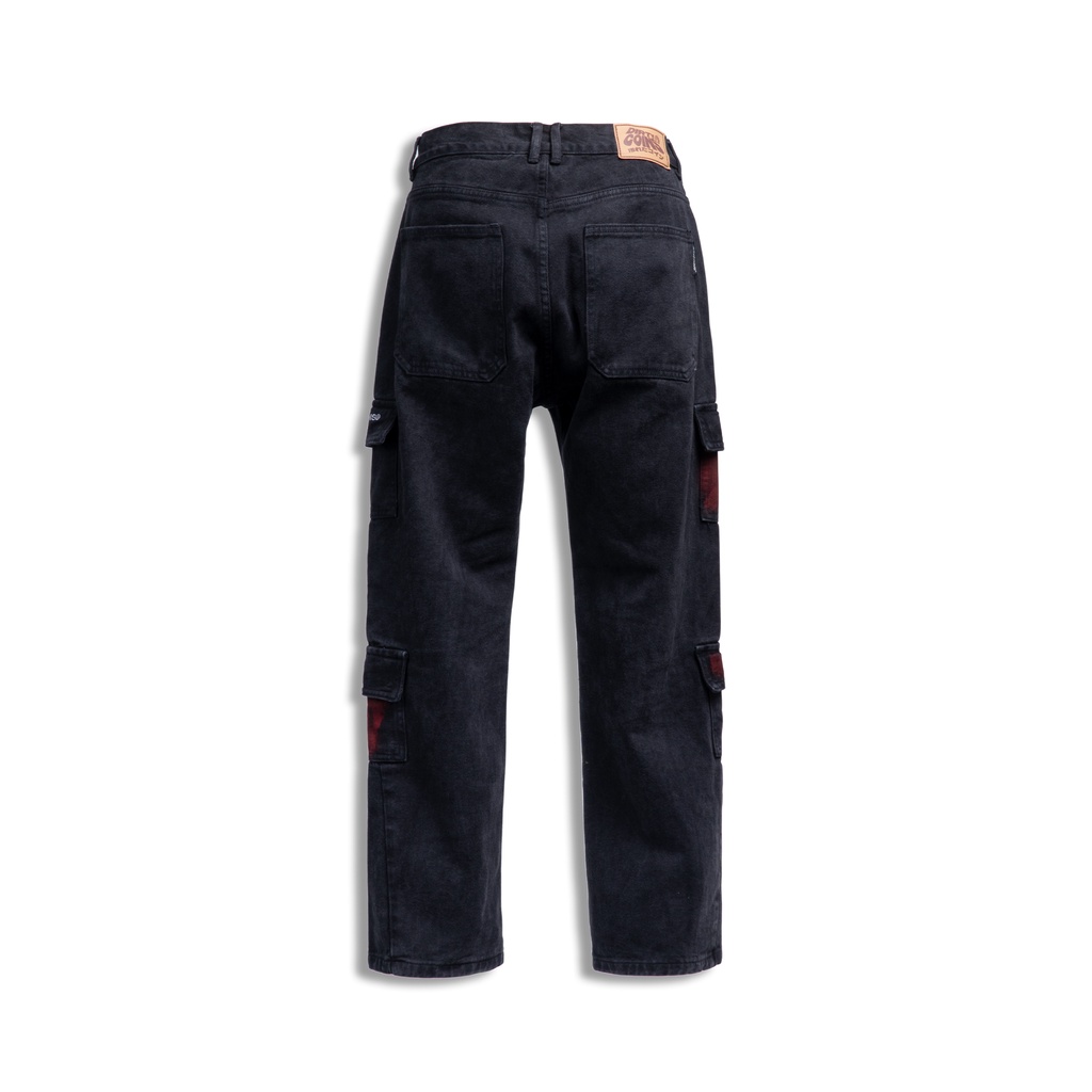 Quần DirtyCoins Splatter Cargo Pants - Black