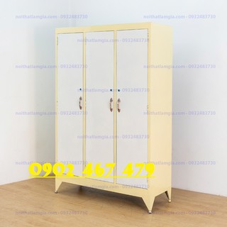 Tủ sắt 3 cánh không gương 2 màu như ảnh
