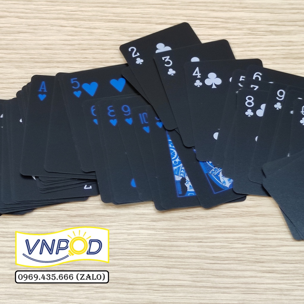 Bộ bài tây bằng nhựa màu đen chống thấm nước Mini