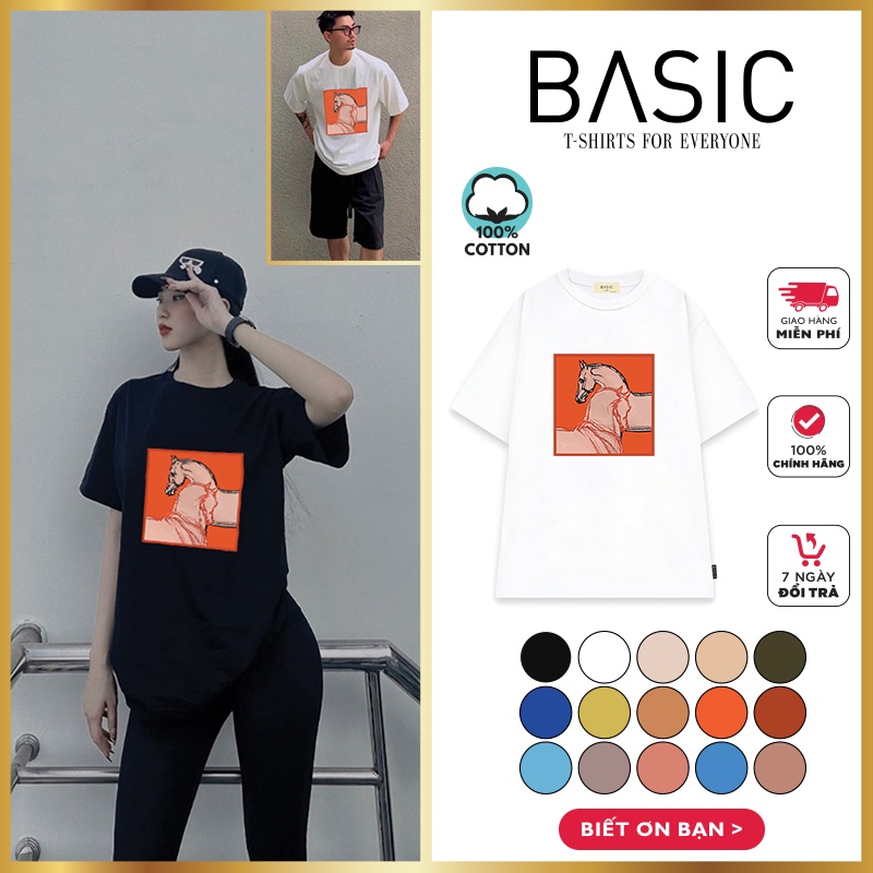 Áo phông nữ và nam form rộng tay lỡ unisex, áo thun nữ nam hàn quốc vải cotton form rộng unisex H029 Basic in hinh snp
