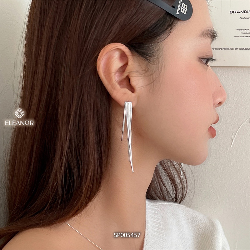 Bông tai nữ chuôi bạc 925 Eleanor Accessories dạng sợi tua rua phụ kiện trang sức 5457