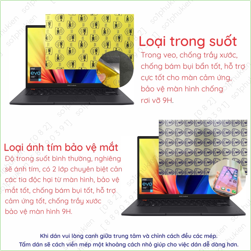 Dán màn hình cường lực ASUS Vivobook S 14X S5402/ 16X S5602 OLED nano dẻo siêu mỏng trong suốt, nhám, chống nhìn trộm