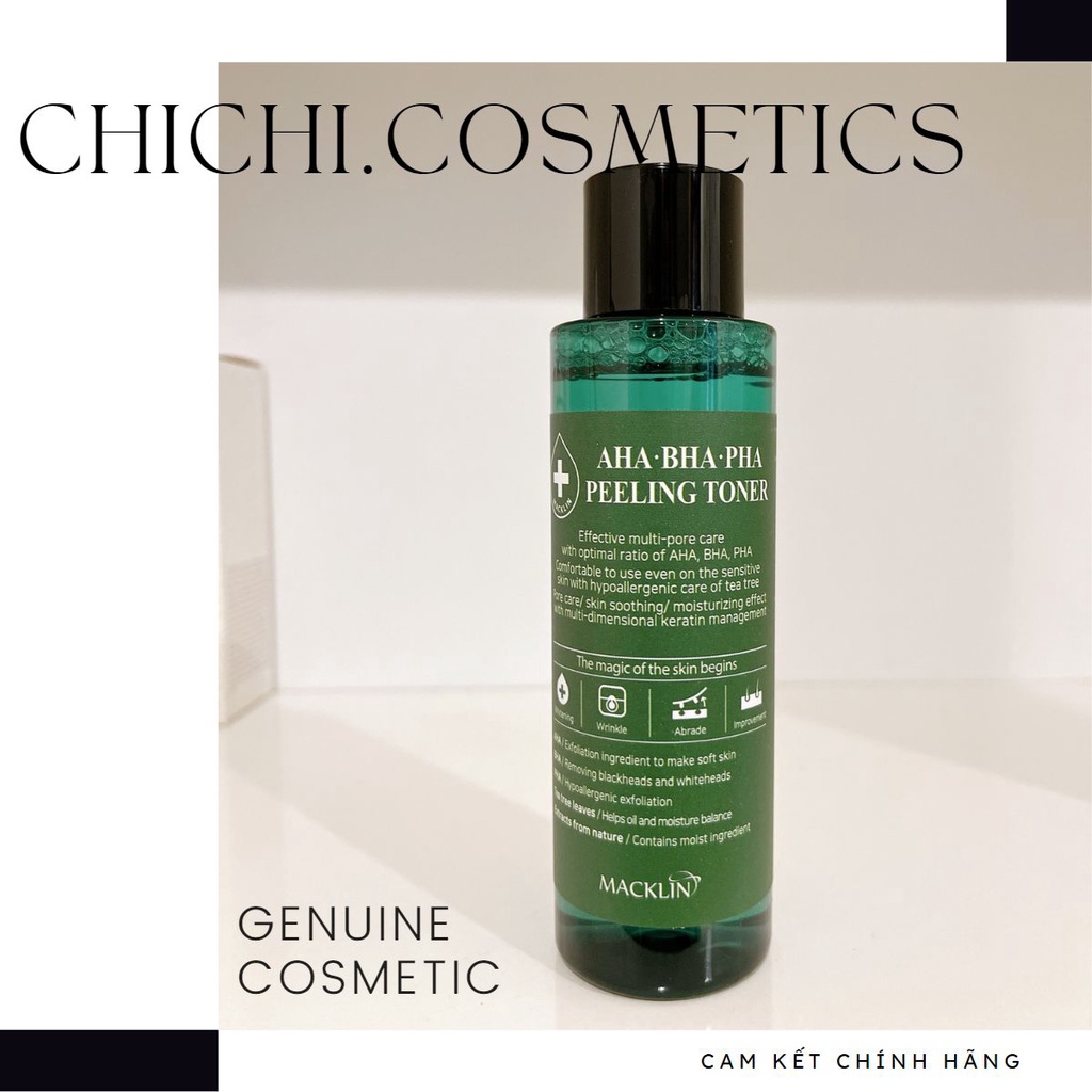 Toner Peeling AHA BHA sáng mịn da kiểm soát dầu Macklin
